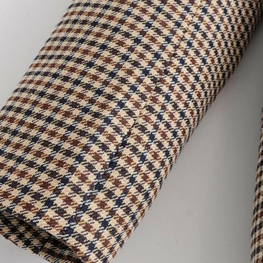 Plaid Print Double Breasted Lapel Collar Blazer work professional Busine… - Picture 14 of 16